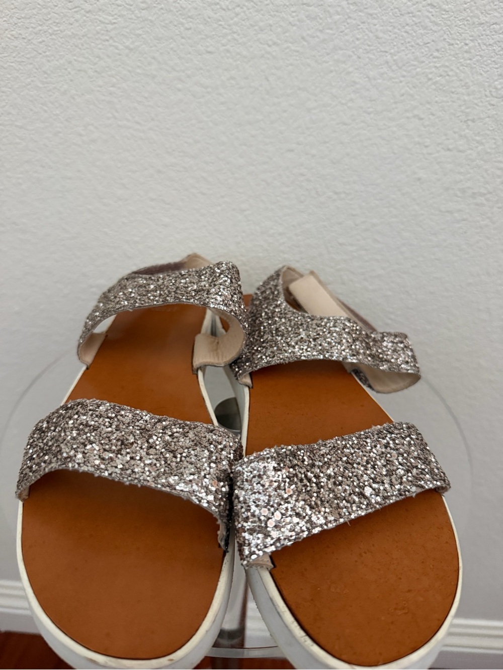 Sparkle Platform Sandals in Silver - Picture 3 of 8